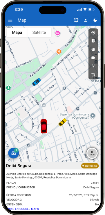 Aplicación DSegura GPS en móvil